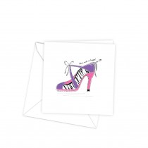 Greeting Card 150Sq-Pink Zebra