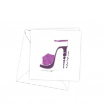 Greeting Card 125sq-Purp Check