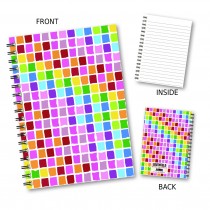 Coloured Squares Wiro Notebook