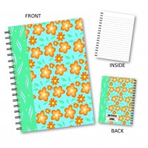 Orange & Blue Flower Notebook