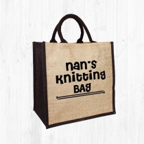 Nan's Knitting Jute Bag