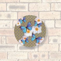 Circular Coaster-Blue Butterfly