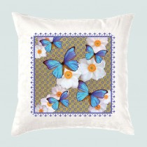Cushion-Blue Butterflies +Tag
