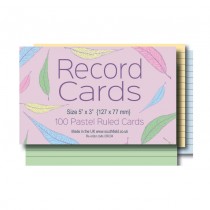 Ruled Coloured Record Cards 5x3