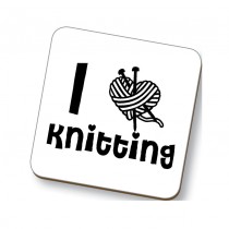 I heart Knitting Coaster