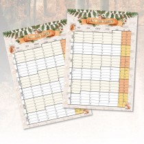 2 Page Year Planner-Forest Animals