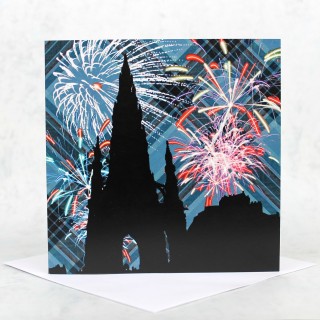 Tartan Fireworks Greeting Card product image