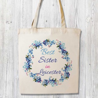 Best Relation Printed White Shopper (blue)+Tag product image