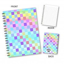 Coloured Chequer Wiro Notebook
