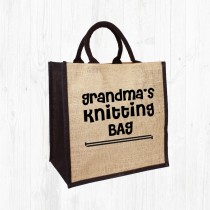 Grandma's Knitting Jute Bag