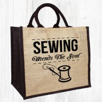 Sewing Mends Jute Bag
