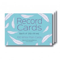 Plain White Record Cards 6x4