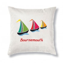 Sail Boat Cushion+Tag