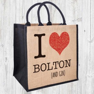 I Heart & Prosecco or Gin  Jute Shopper+Tag product image