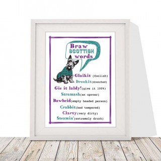 Braw S Words White Linen Print product image