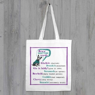 Braw Scottish Words White Shopper+Tag product image
