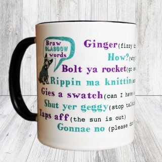 Braw G Words Black Handle Mug product image