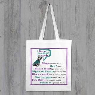 Braw Glasgow Words White Shopper+Tag product image