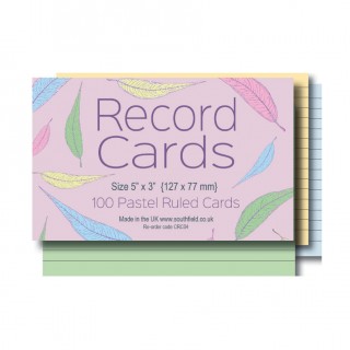 Ruled Coloured Record Cards 5x3 product image
