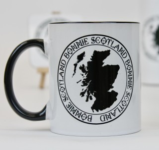 Bonnie Map Black Handled Mug product image