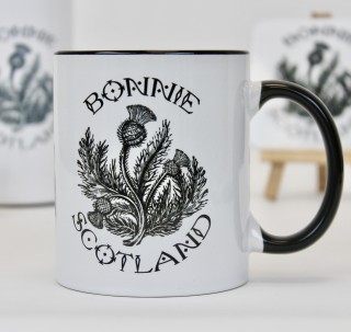 Bonnie Thistle Black Handled Mug product image