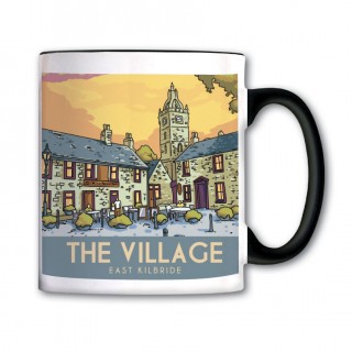 Vintage Sketch Town Black Handled Mug product image