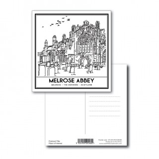 B/W Vintage Sketch Town Postcard product image