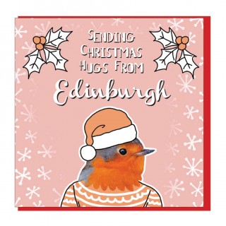 Personalise-Textured Pastel Robin Card product image