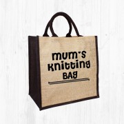 Mum's Knitting Jute Bag