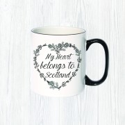 My Heart Belongs Black Handle Mug