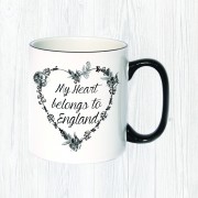 My Heart Belongs Black Handle Mug