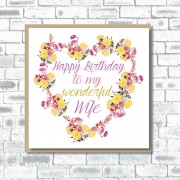 Textured Birthday Wonderful Wife