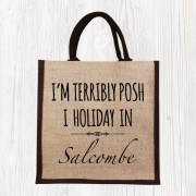 I Holiday In-Printed Jute Shopper+Tag