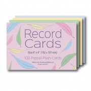 Plain Coloured Record Cards 6x4