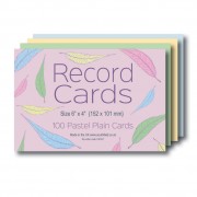 Plain Coloured Record Cards 6x4