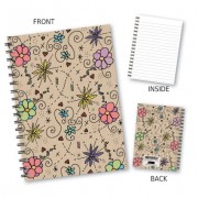 Coloured Floral Wiro Notebook