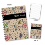 Foral & Black Strip Wiro Noteb