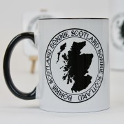 Bonnie Map Black Handled Mug
