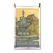 Vintage Sketch Town Tea Towel